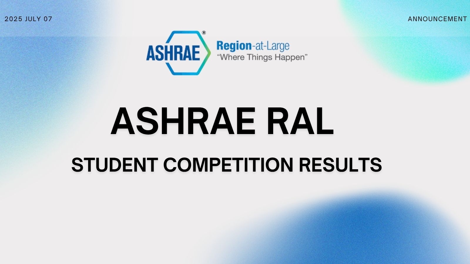 ASHRAE RAL Student Competition Cover